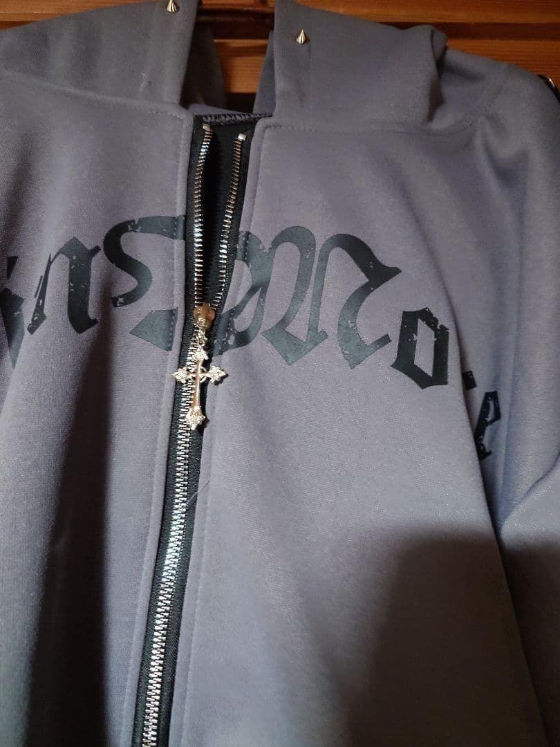 猫耳 パーカー パンク 地雷系 オーバーサイズ 病みかわ グレー 安全