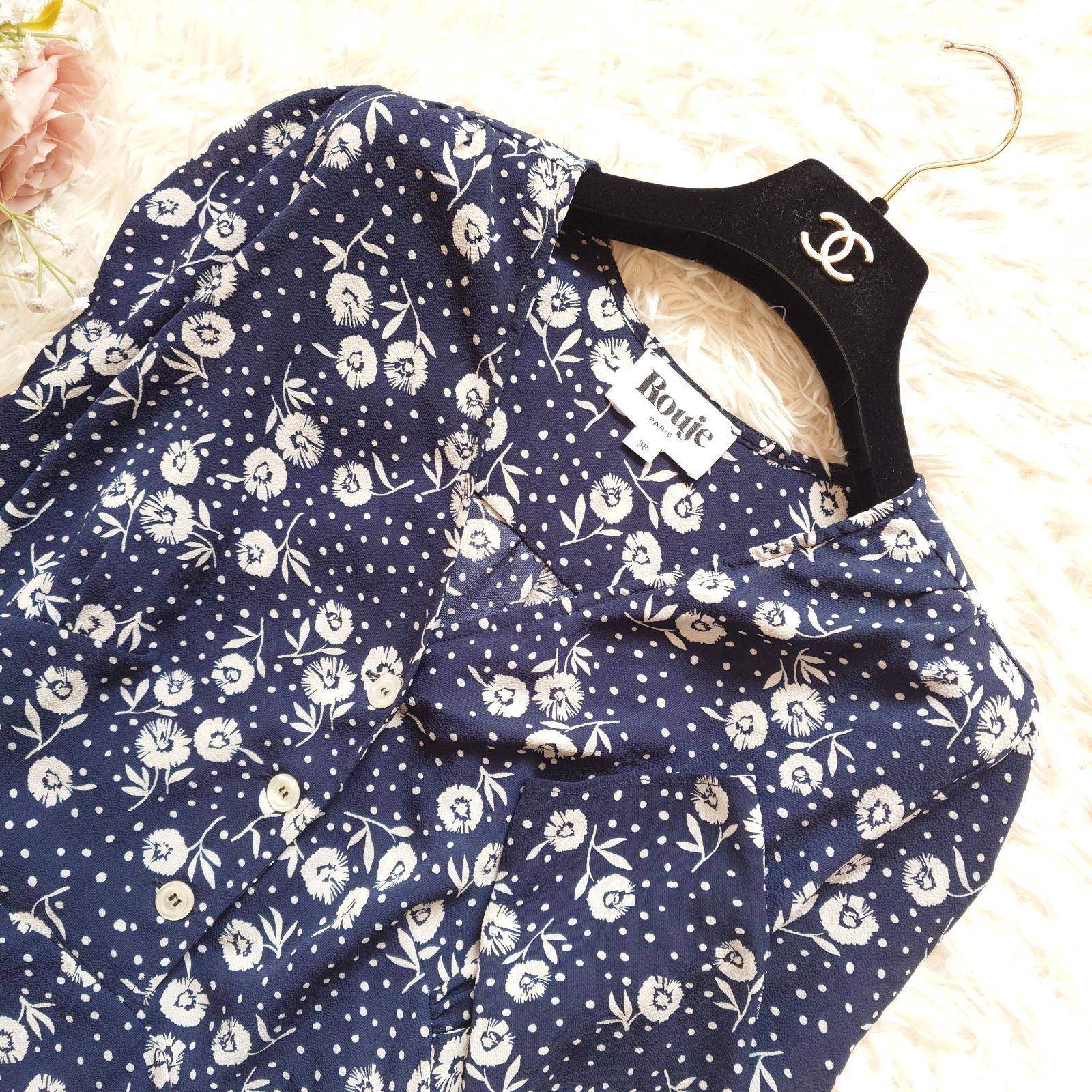 美品 ルージュ Rouge イエナ IENA 花柄 フラワー ブラウス シャツ