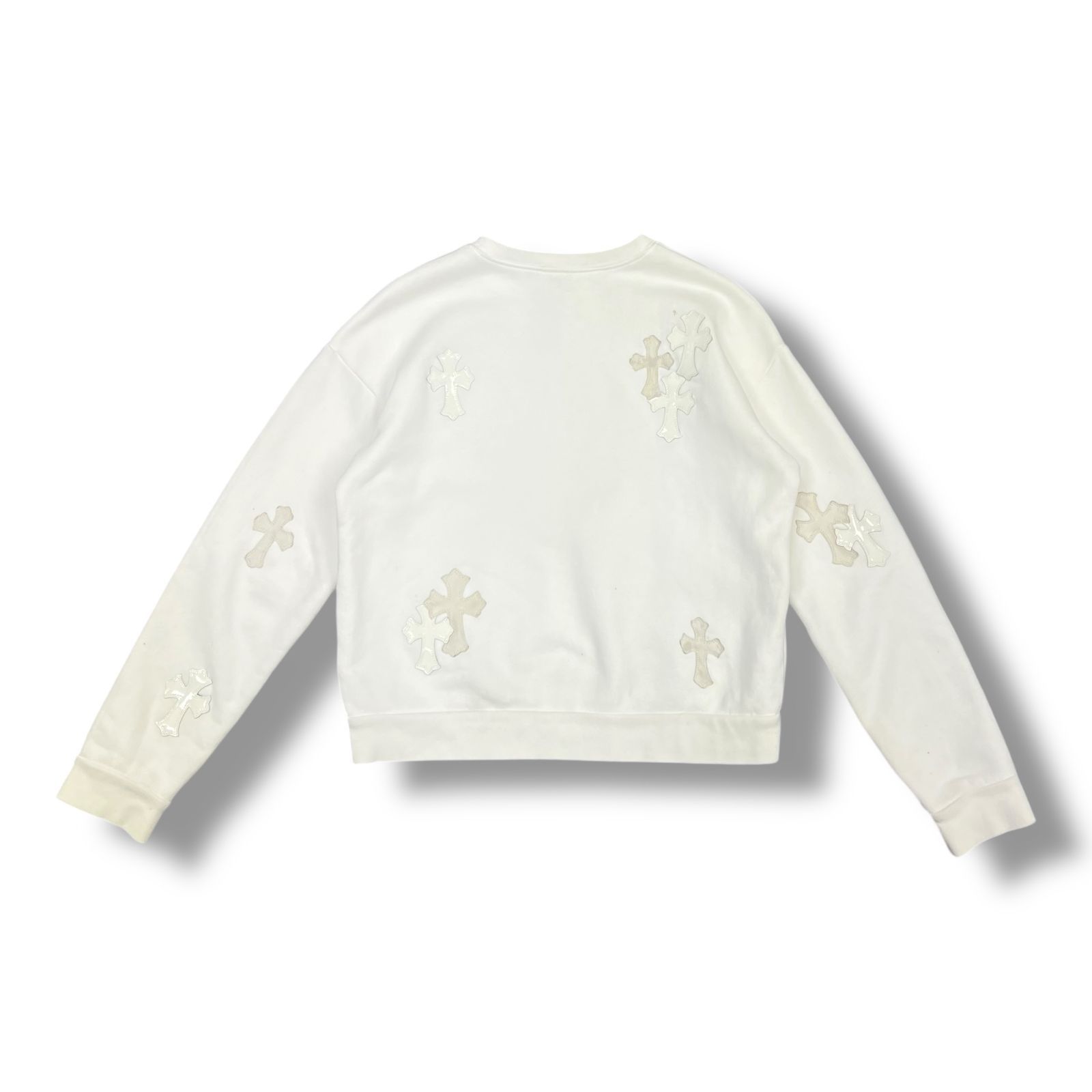 国内正規 CHROME HEARTS Leather Cross Sweatshirt レザークロスパッチ 