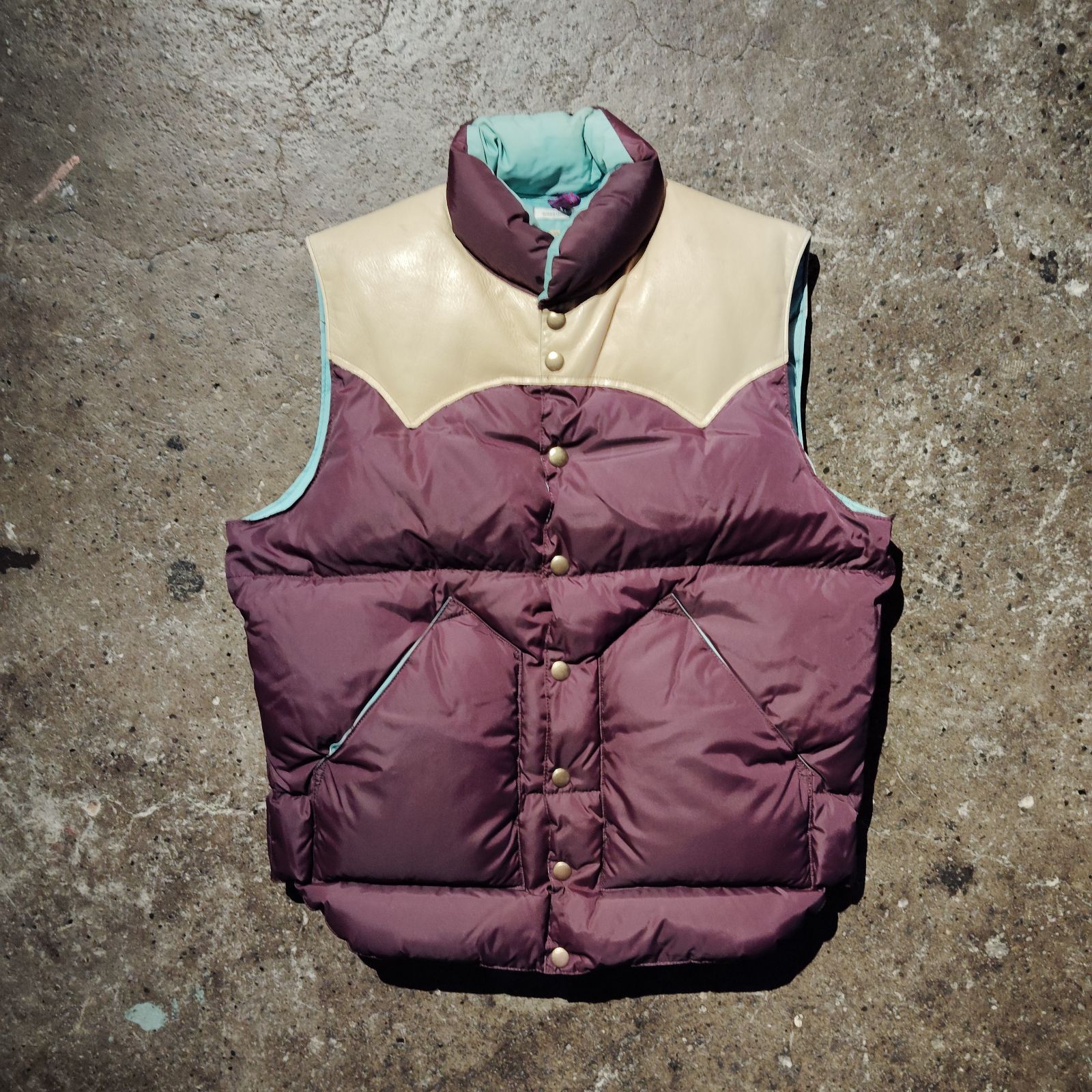 Rocky Mountain Featherbed × WAREHOUSE Down Vest 38 Plum Tan