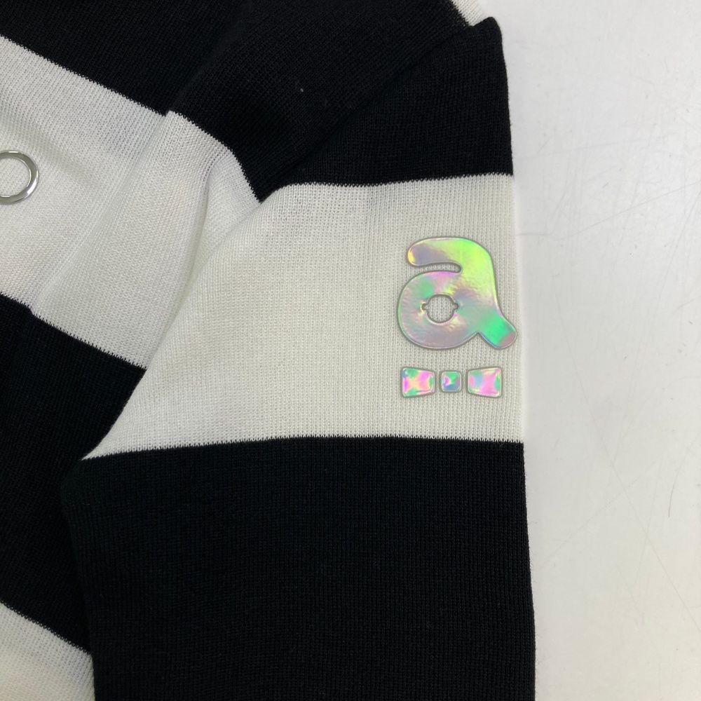 サイズ：36 ARCHIVIO アルチビオ  襟付 長袖ニットTシャツ ボーダー柄 ホワイト系 [240101500705] ゴルフウェア レディース ストスト ゴルフ サイズ：36 ARCHIVIO アルチビオ 襟付 長袖ニットTシャツ