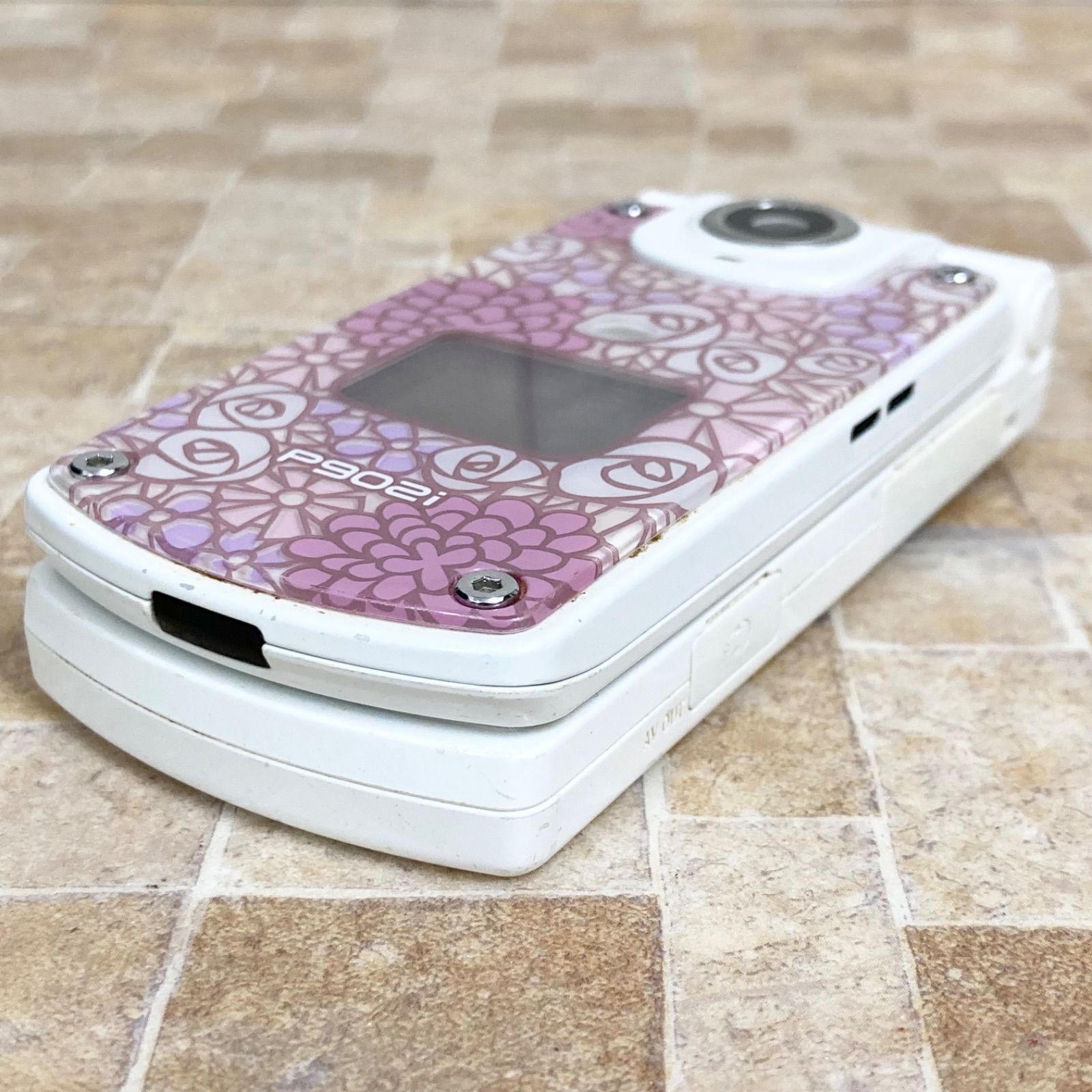初期化済】NTT docomo FOMA P902i ホワイト×ブーケグラス パナソニック