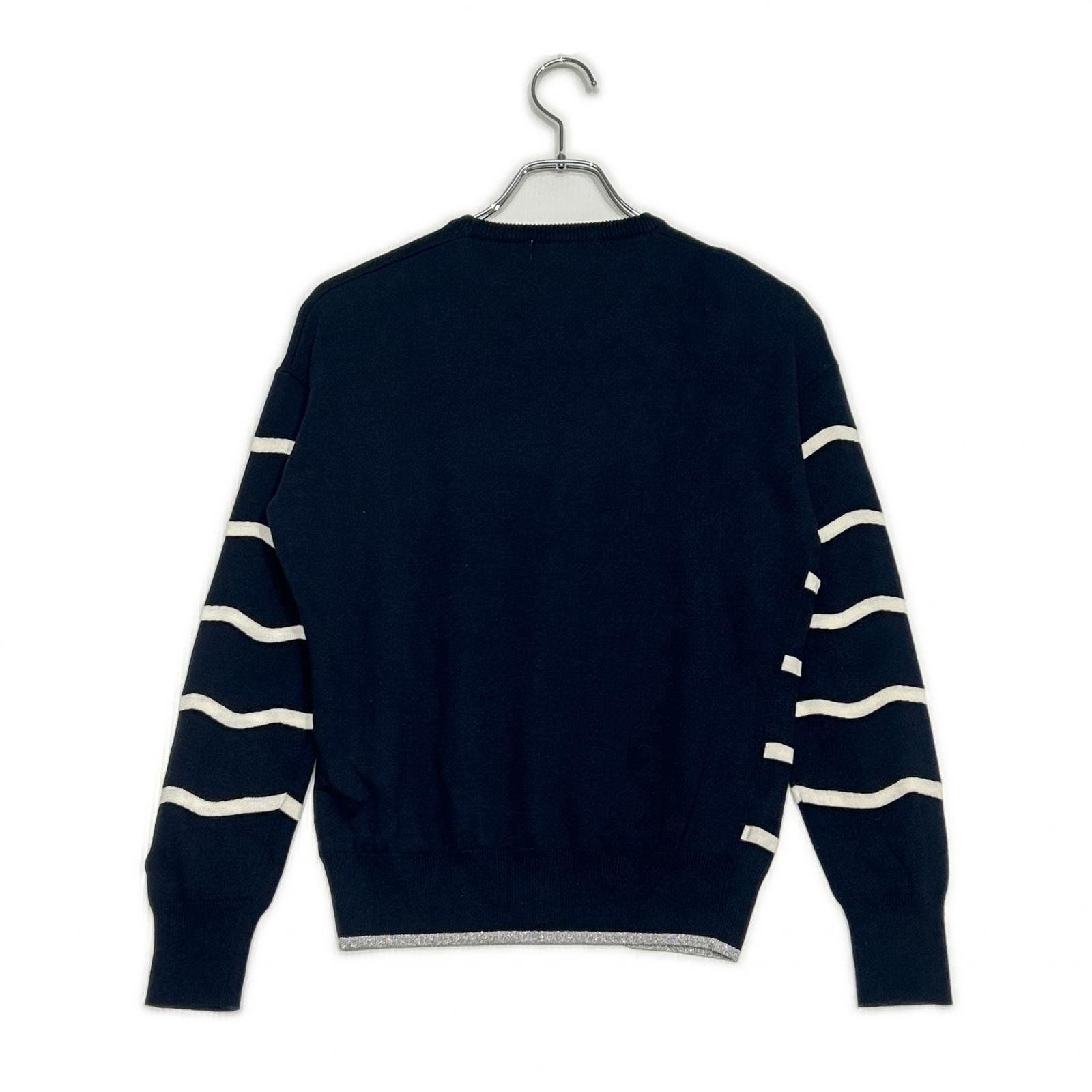 中古 レディース アンパスィ and per se セーター M 紺 ネイビー