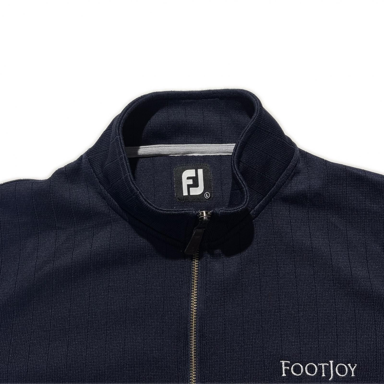 中古 メンズ フットジョイ FootJoy ニットアウター L 紺 ネイビー 長袖