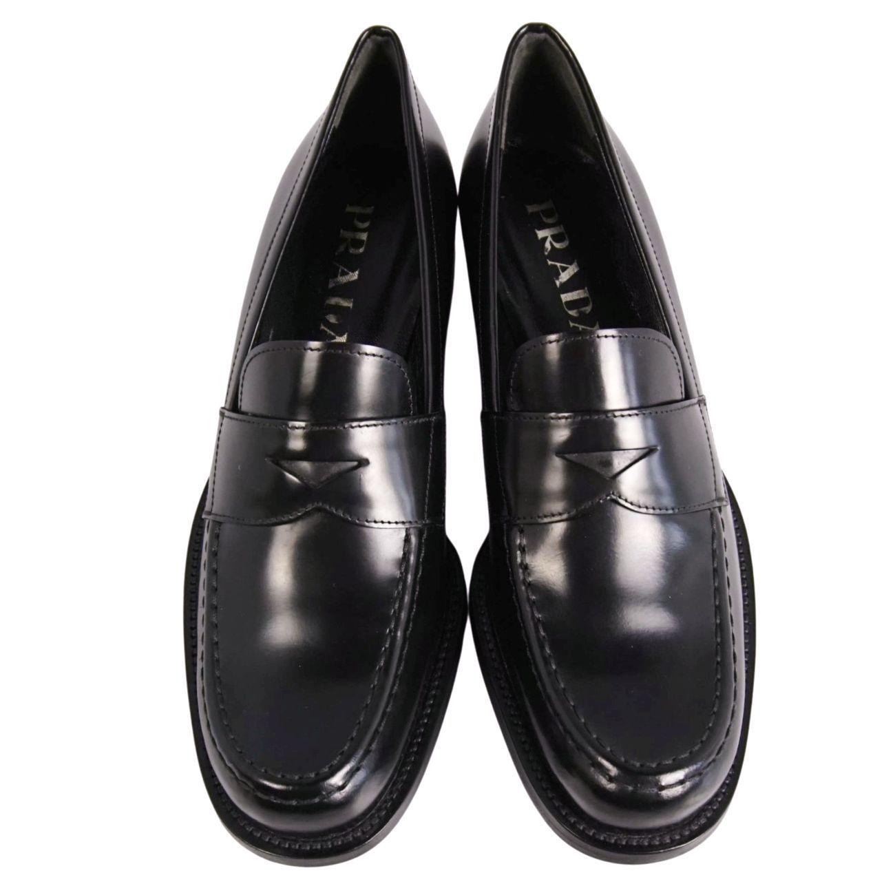 未使用 プラダ PRADA ローファー モカシン レザー ヒール シューズ 靴 