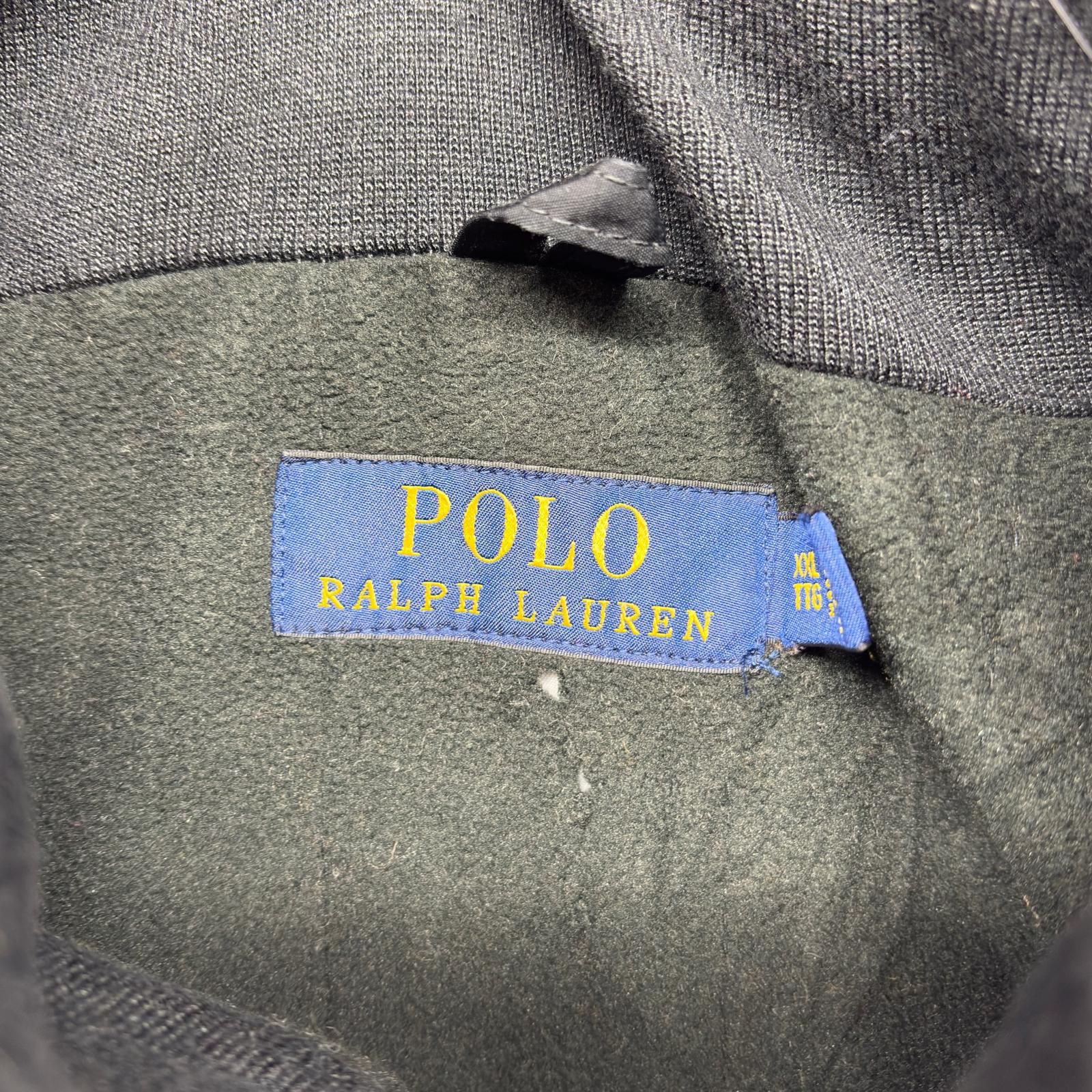 古着 ポロ・ラルフローレン POLO RALPH LAUREN ジャケット 大きいサイズ ワンポイントロゴ刺繍 フルジップ 2XL  ブラック メンズ 古着 ポロ・ラルフローレン POLO RALPH LAUREN ジャケット 大きい