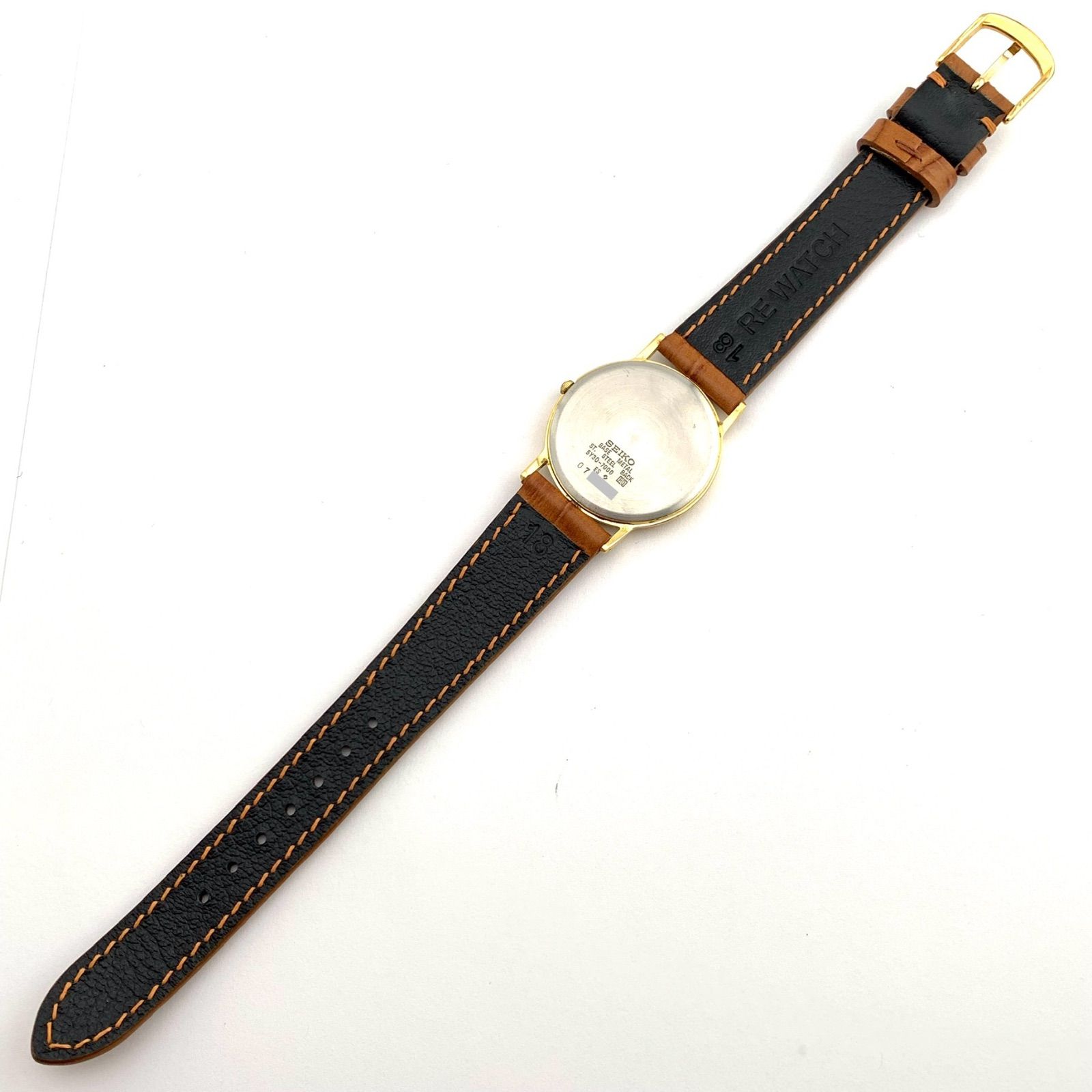 中古】SEIKO 5Y30-7000 クォーツ 腕時計 ゴールド レザー - メルカリ