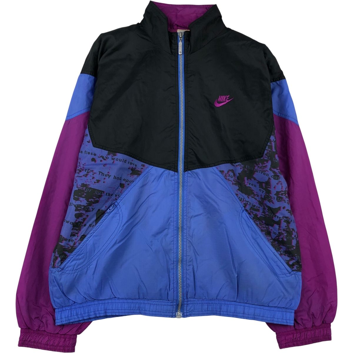 メンズ 古着 90年代 ナイキ NIKE 銀タグ 総柄 リップストップ ナイロン 