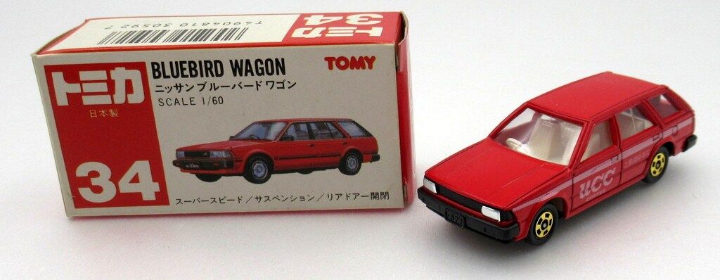 トミー トミカ赤箱日本製 ニッサン ブルーバード ワゴン/UCC上島珈琲