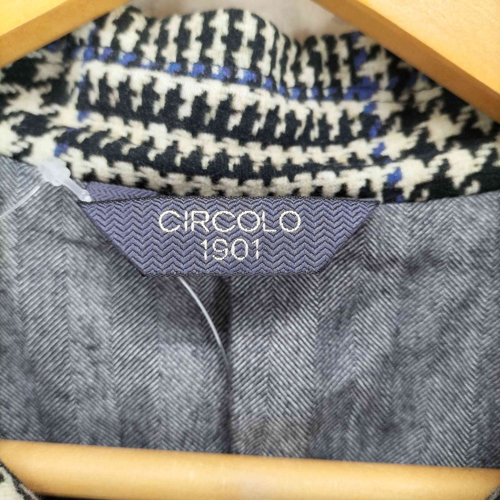 チルコロ1901 circolo 1901 千鳥柄 ステンカラーコート メンズ 44