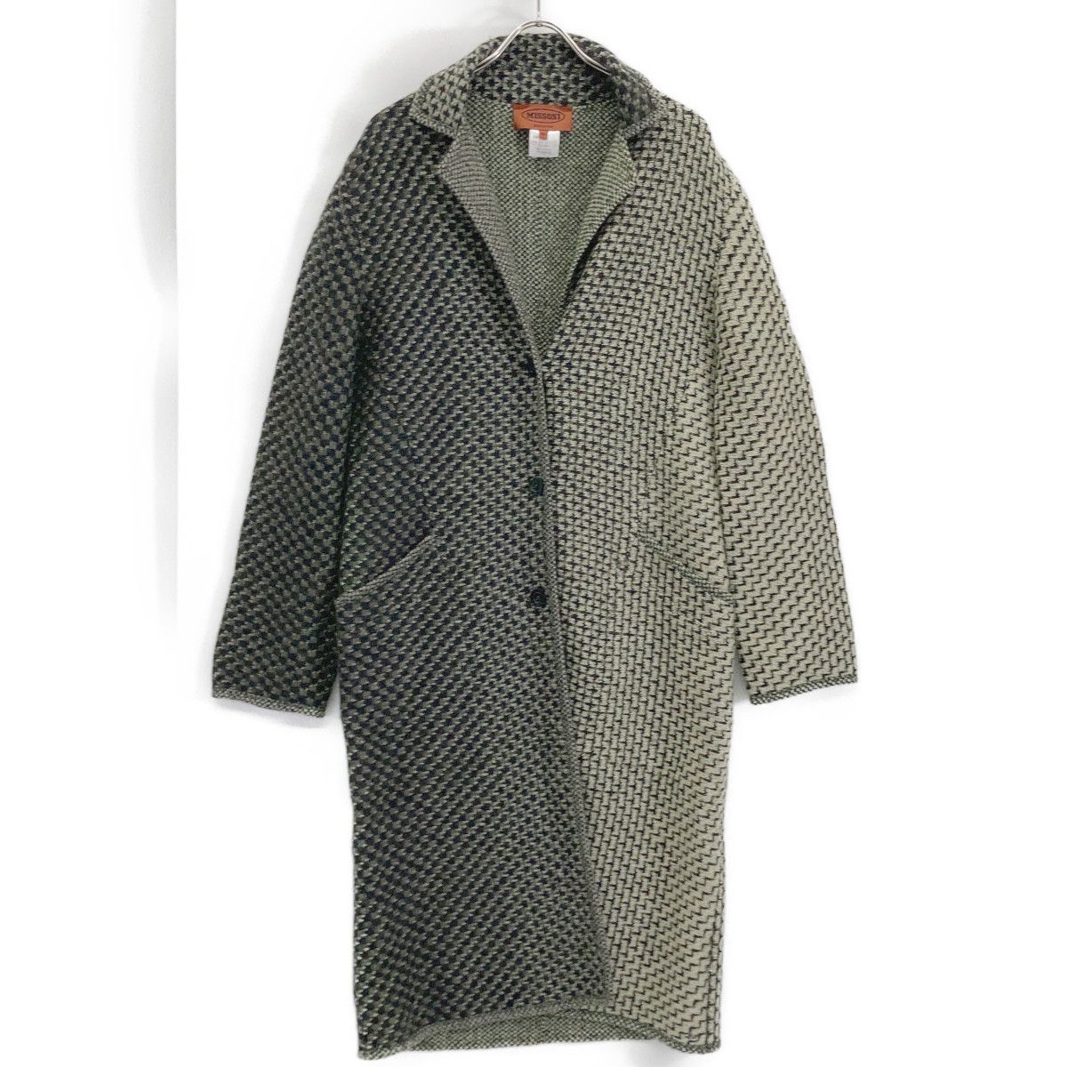 MISSONI ミッソーニ ｸﾞﾘｰﾝﾊﾞｲｶﾗｰ ﾆｯﾄｺｰﾄ 46 - メルカリ