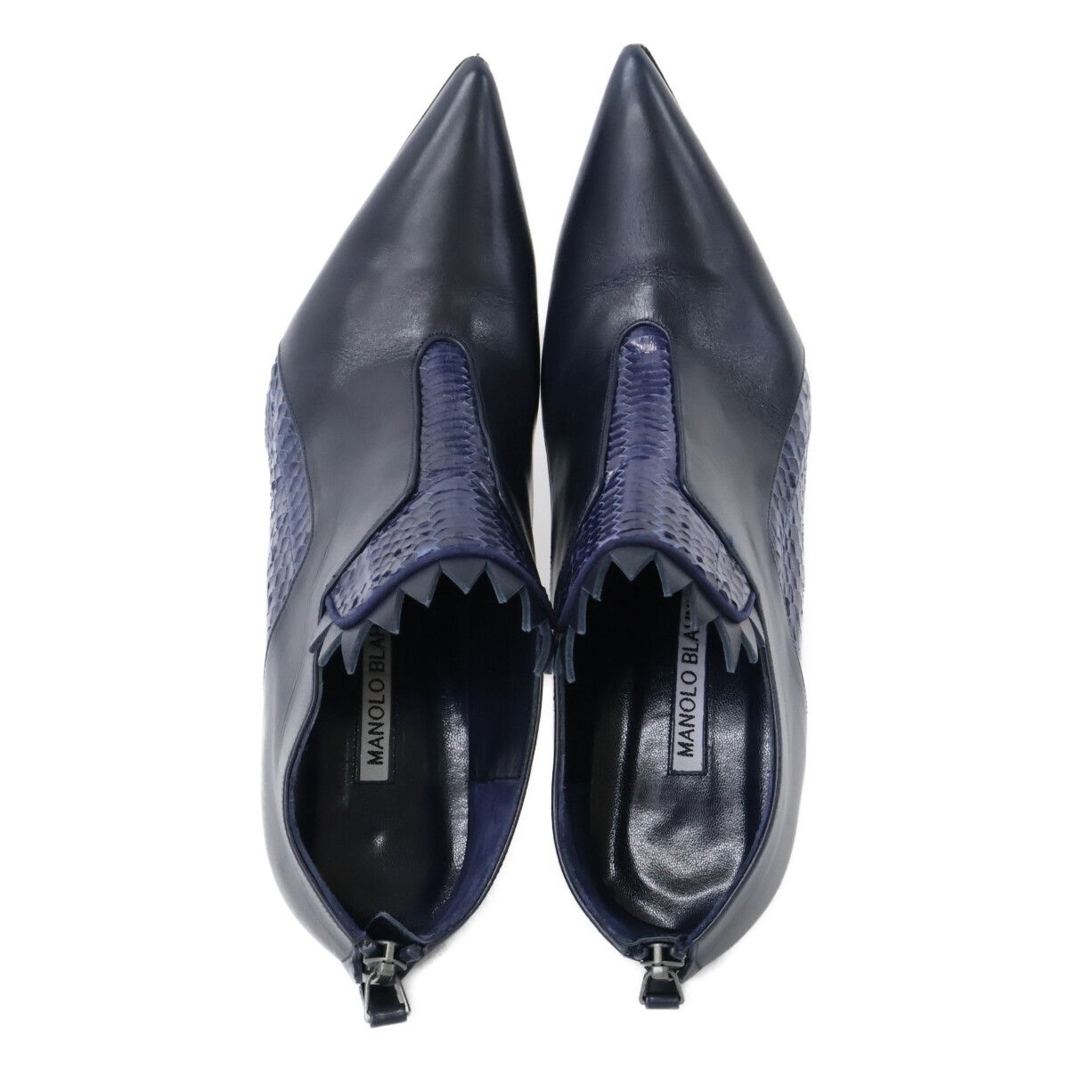 MANOLO BLAHNIK マノロブラニク レザー/パイソン ポインテッドトゥ