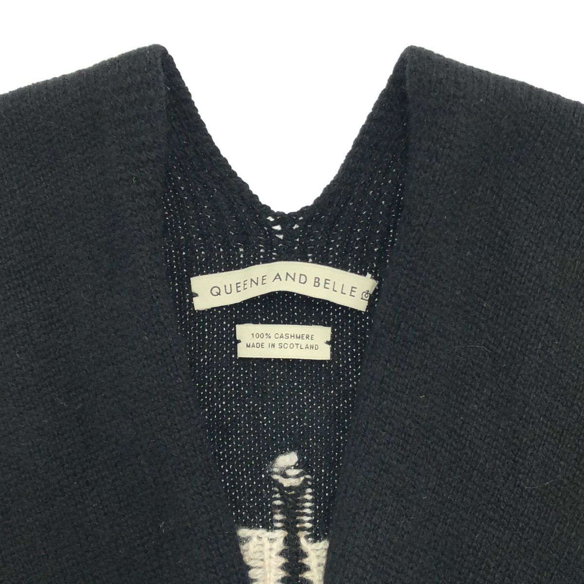 QUEENE AND BELLE クイーン アンド ベル 20SS ネイティブカシミヤロングニットカーディガン 20-080-510-0000 ブラック F QUEENE AND BELLE クイーン アンド ベル 20SS ネイティブカシミヤ