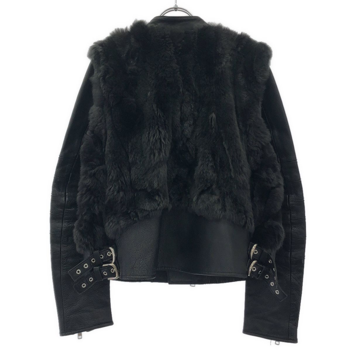 sacai luck サカイラック 14AW ラビットファーレザーライダース