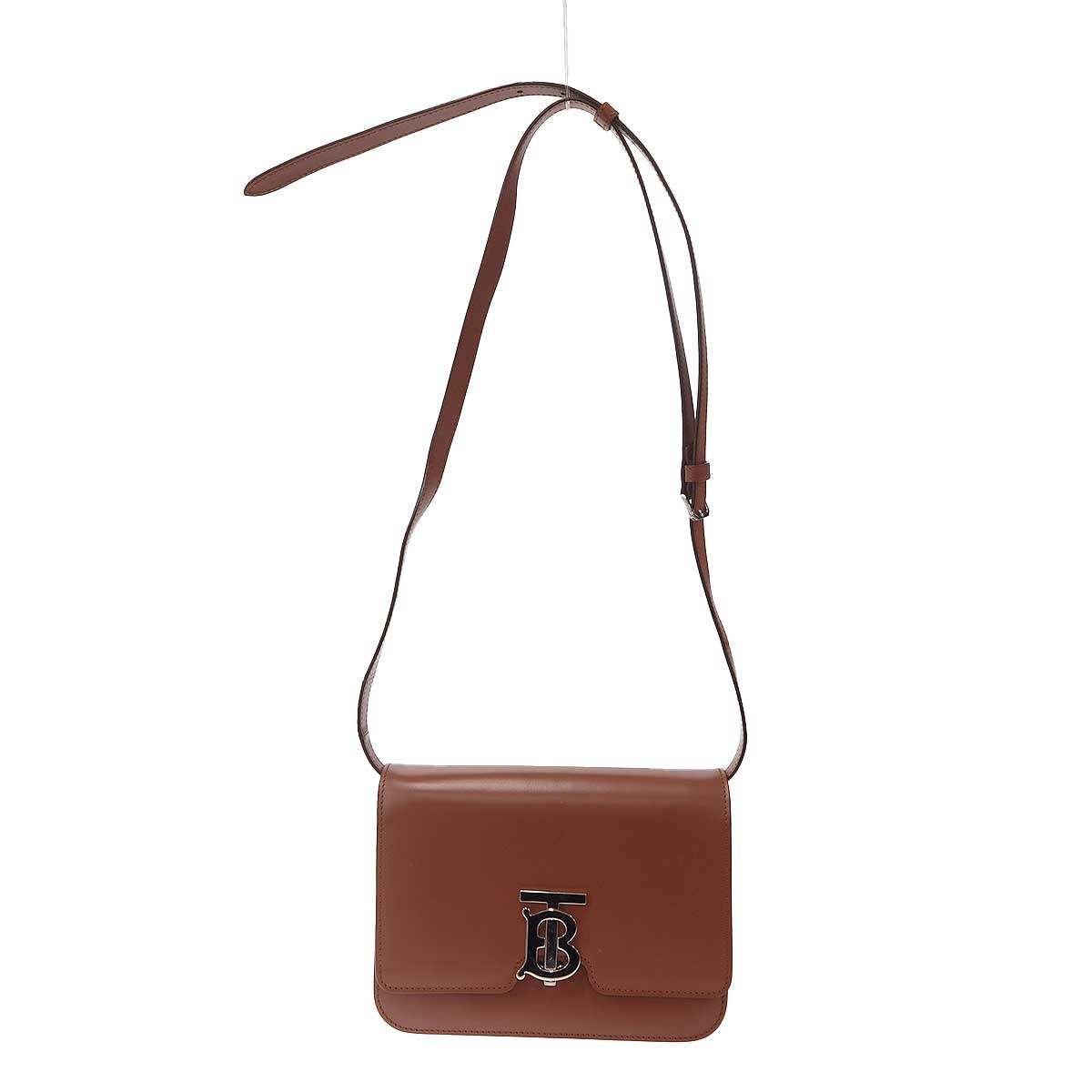 BURBERRY バーバリー TBロゴ レザーショルダーバッグ ブラウン - メルカリ