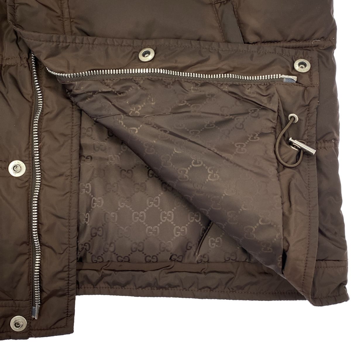GUCCI グッチ 10AW フーデッドダウンジャケット 245744 Z9687 ブラウン 