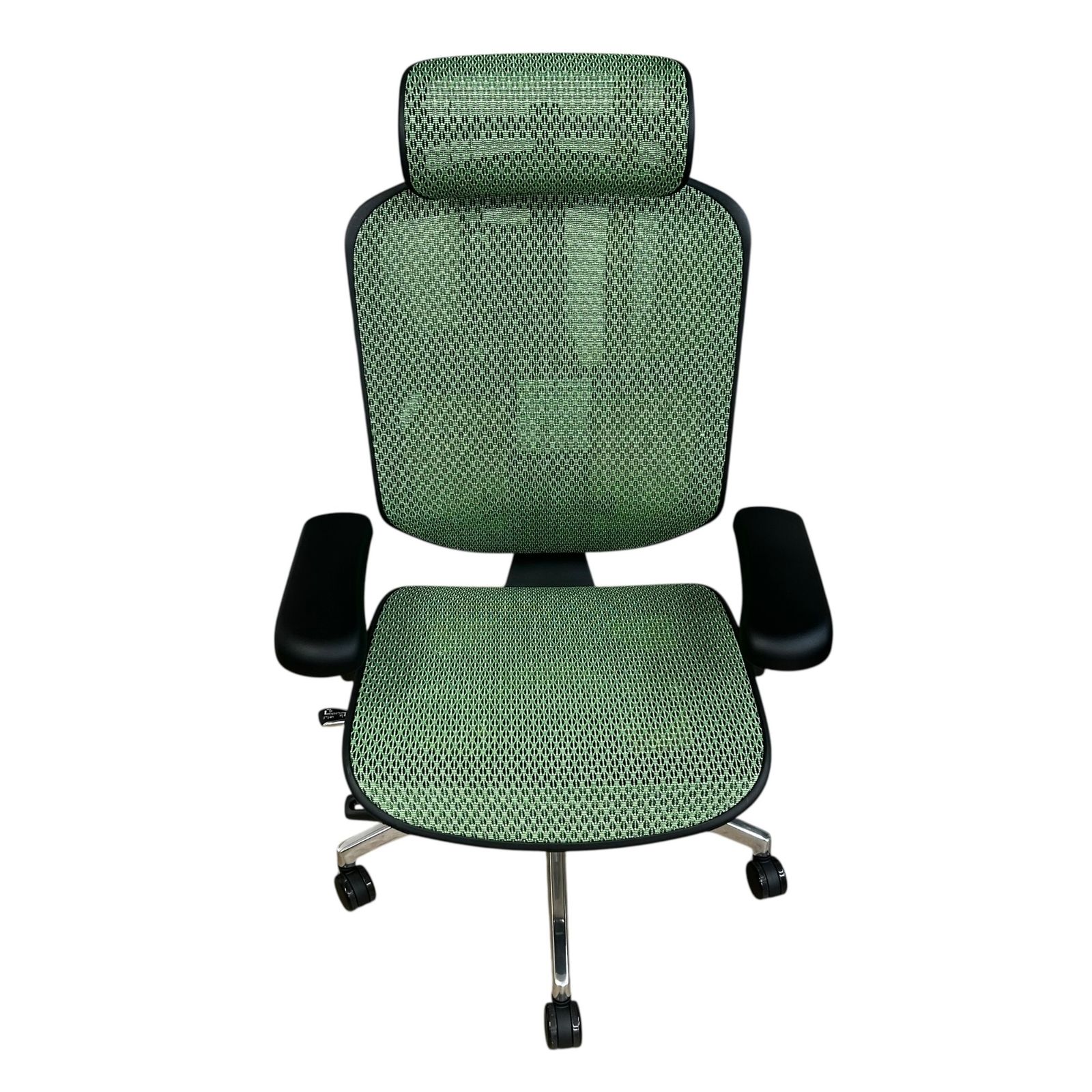 ▲ エルゴヒューマン エンジョイ2 ハイタイプ Ergohuman Enjoy 2 High Type オフィスチェア メッシュ ブラック×グリーン 人間工学設計