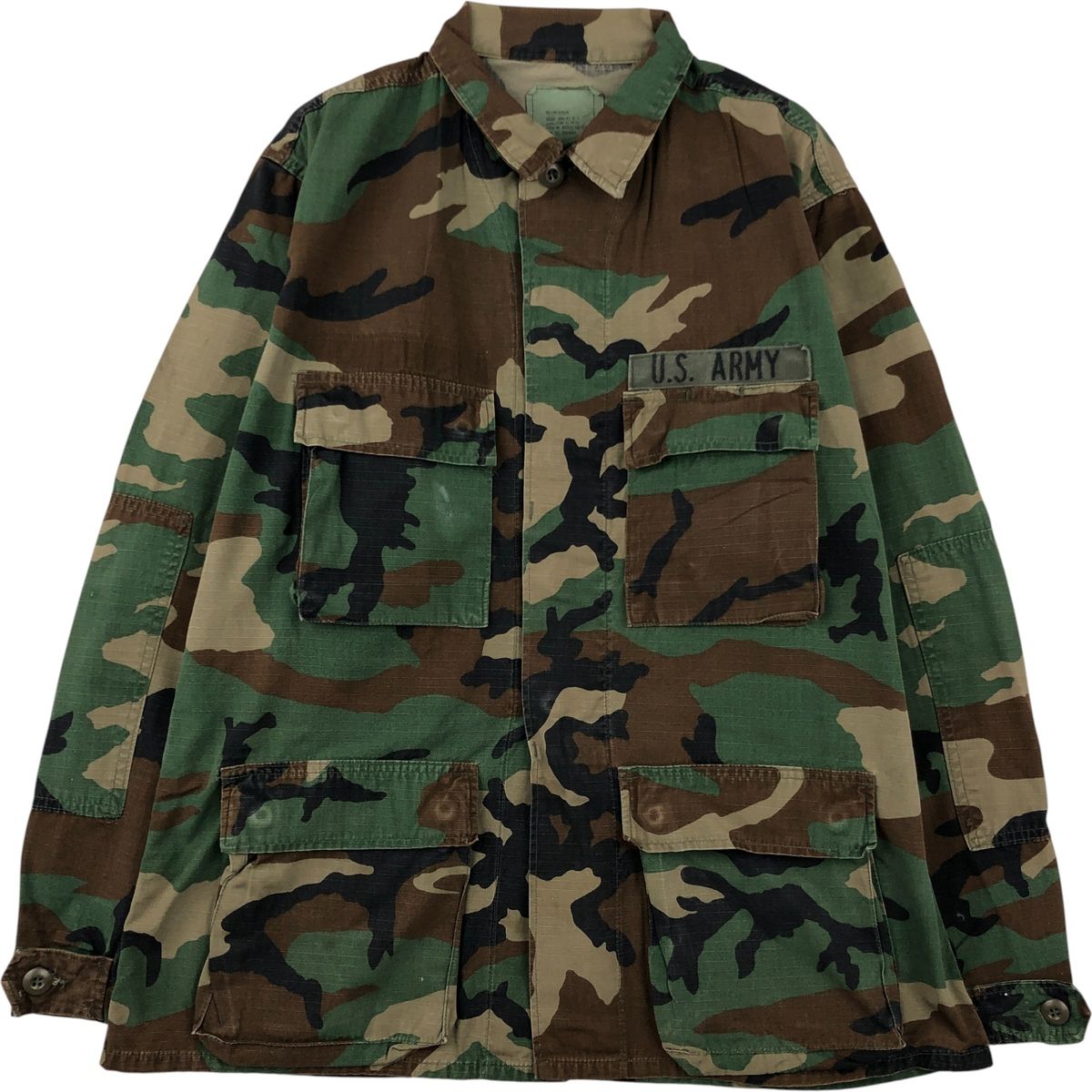 古着 80年代 米軍実品 迷彩柄 ウッドランドカモ リップストップ B.D.U