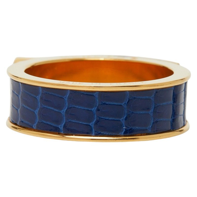 エルメス ケリー カデナ モチーフ ゴールド ブルー メッキ リザード