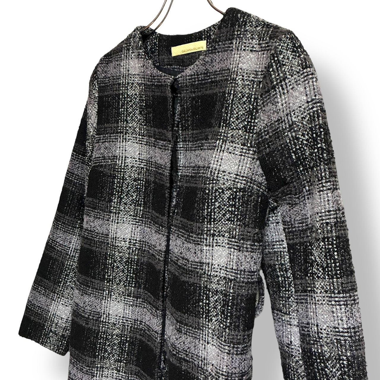 ガリャルダガランテ ノーカラーツイードコート ウール混 Sz.F 
