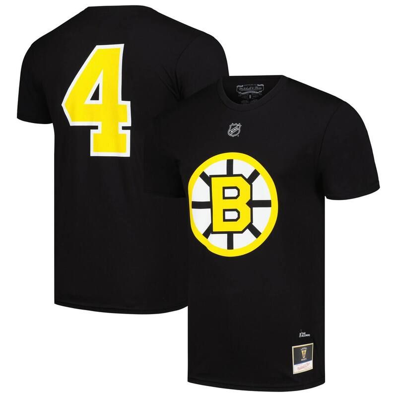 ミッチェルネス メンズ トップス Tシャツ Mens Mitchell Ness Bobby Orr Black Boston Bruins Name Number TShirt Bsblack ブラック