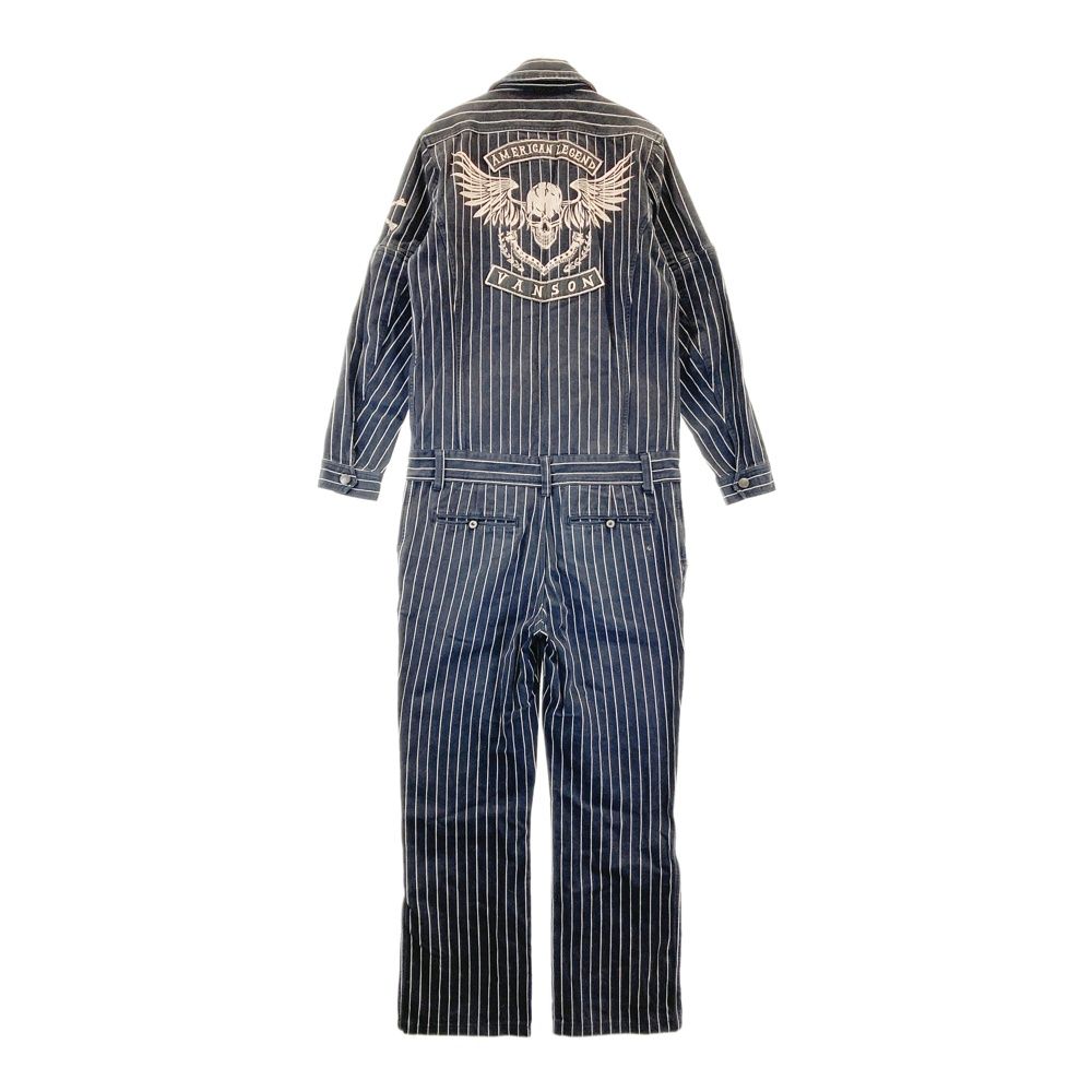 VANSON バンソン 2WAYオールインワン つなぎ ヒッコリーストライプ