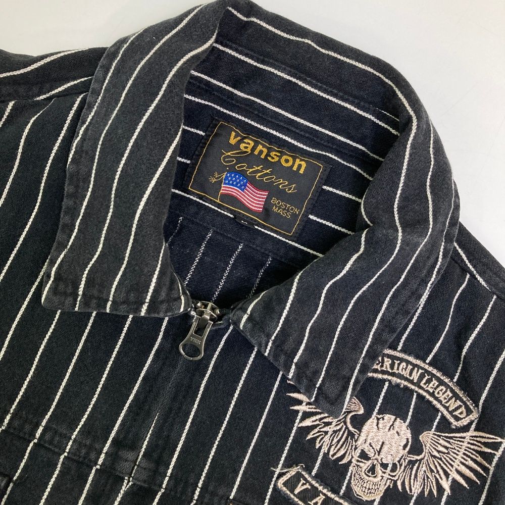 未使用　Vanson ストライプ　つなぎ　 M VANSON バンソン 2WAYオールインワン つなぎ ヒッコリーストライプ
