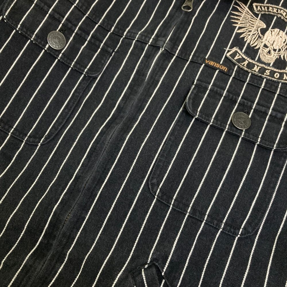 VANSON バンソン 2WAYオールインワン つなぎ ヒッコリーストライプ