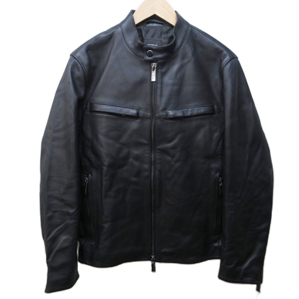 【美品】【完売】ヒューゴボス　ポルシェコラボ　ライダースジャケット　ラムレザー 美品】【完売】ヒューゴボスポルシェコラボライダースジャケット