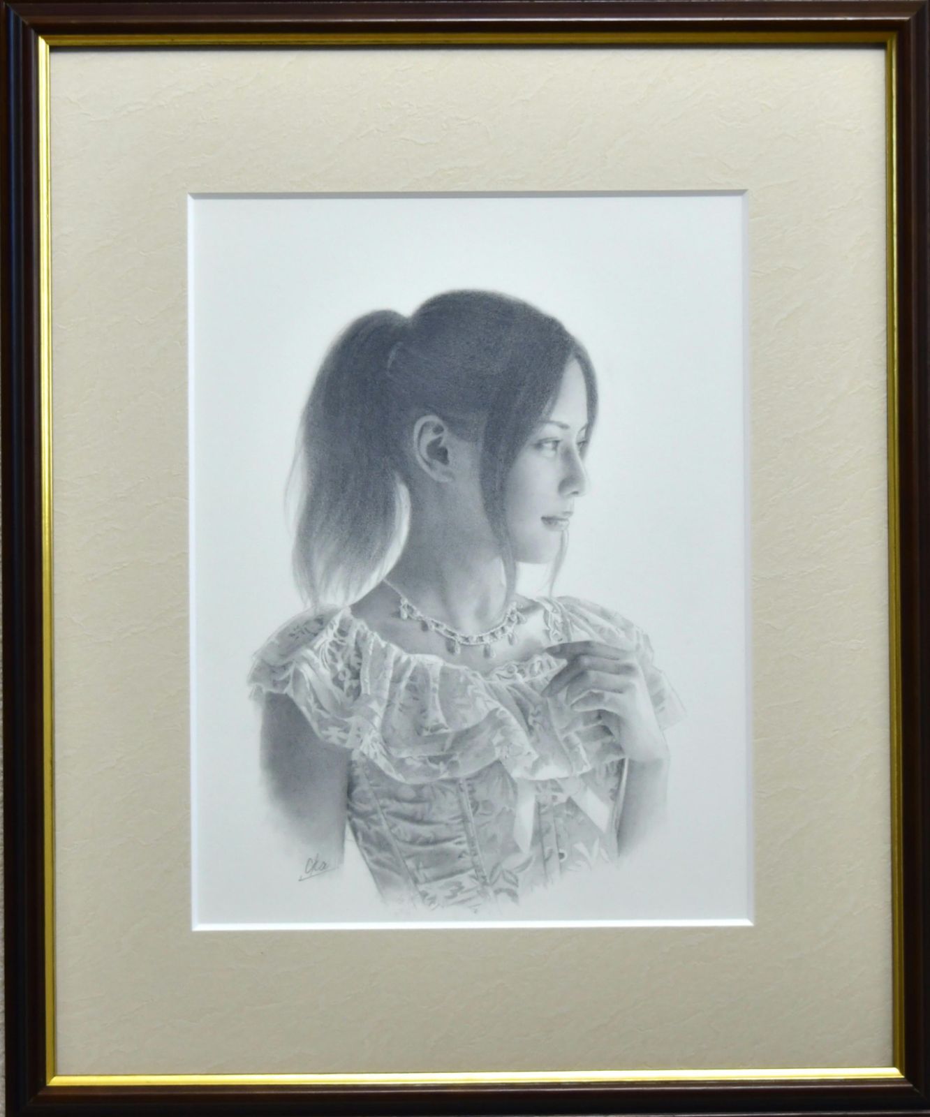 岡靖知 「霧消」 鉛筆画 真作保証 スーパーリアリズム 超人気画家の