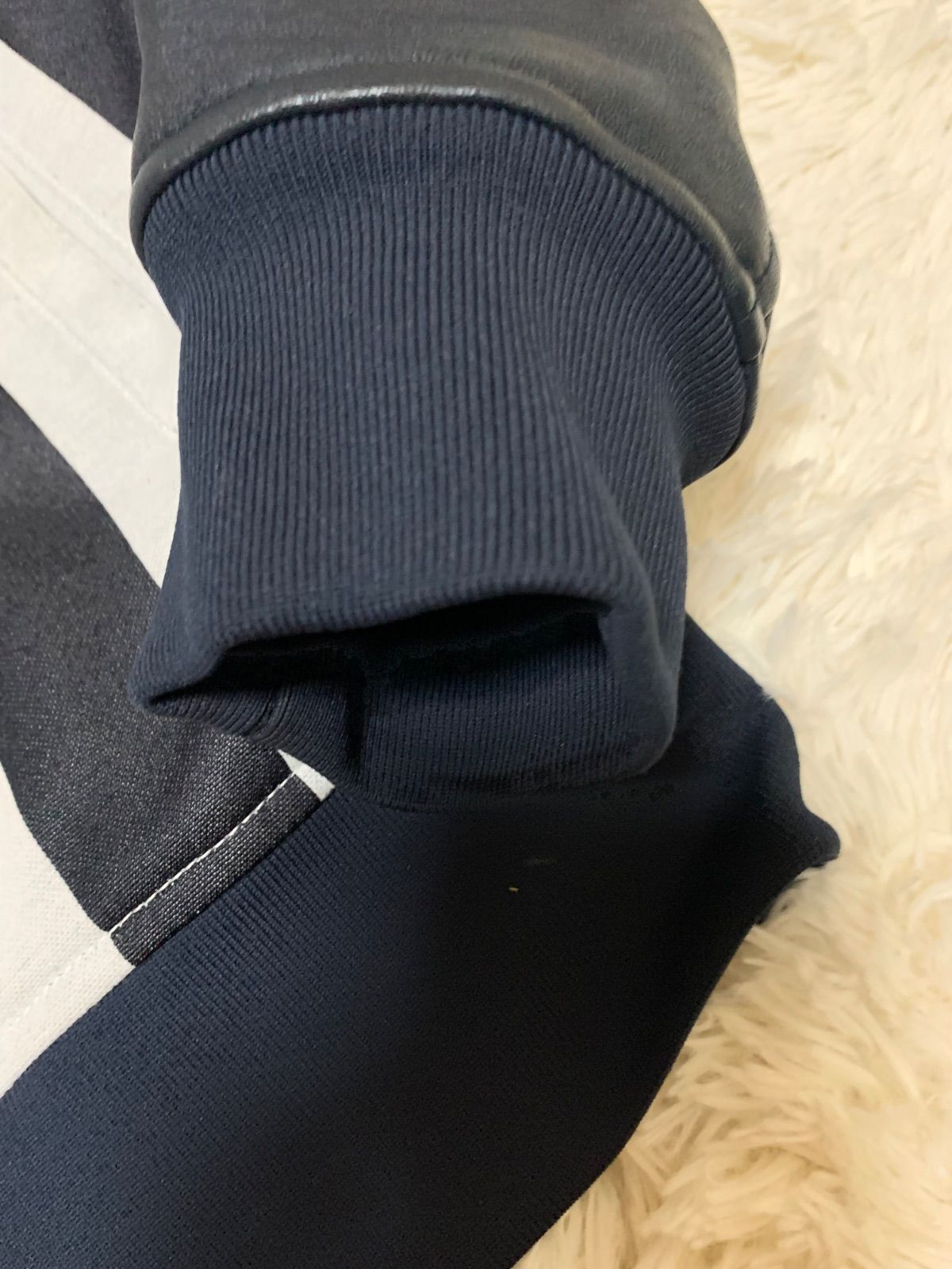 FRED PERRY 羊革 ストライプ スタジャン レザー 切り替え ボンバー 