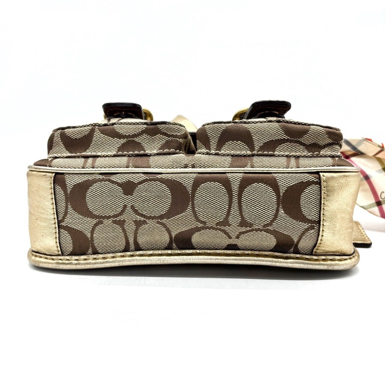 良品】 coach y2k signature canvas shoulderbag pochette belt ladies 