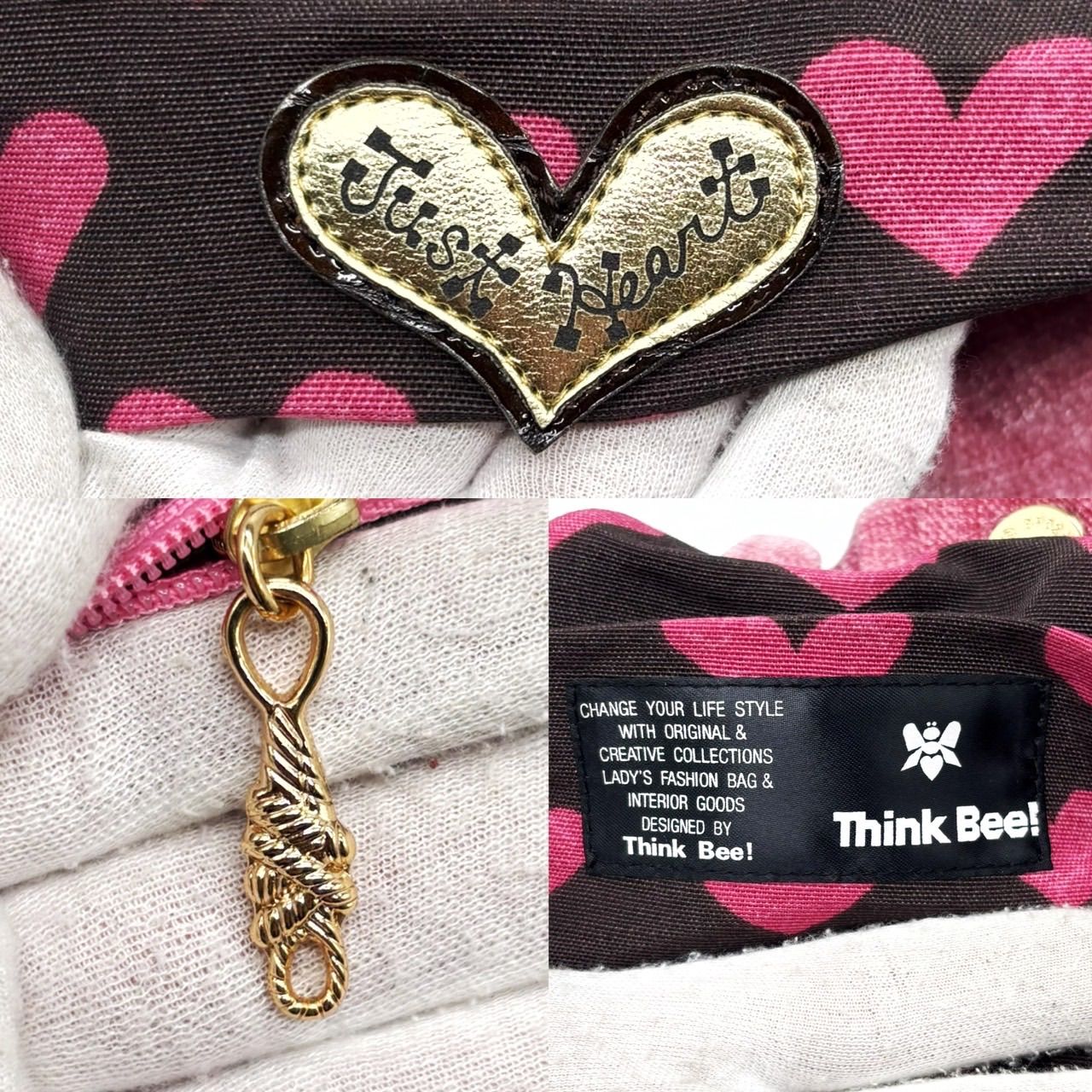 希少品】Think Bee! シンクビー ハンドバッグ マルチカラー 総柄 