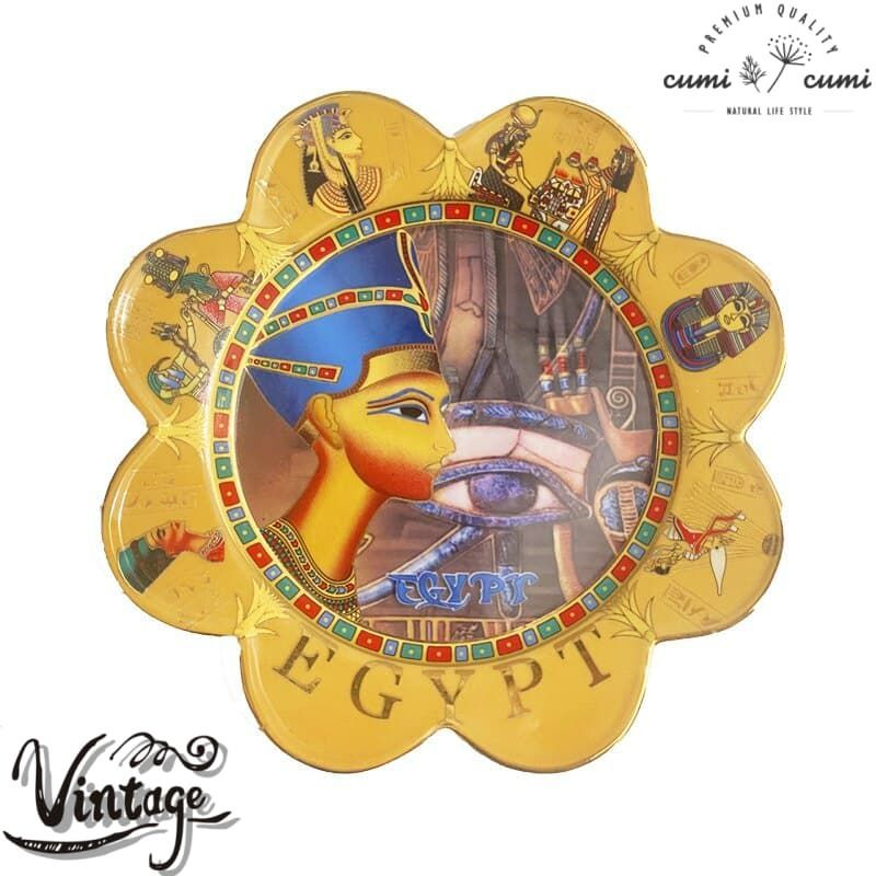 S9A15 【エジプト】 90年代 ヴィンテージ 装飾プレート 皿 フック付き