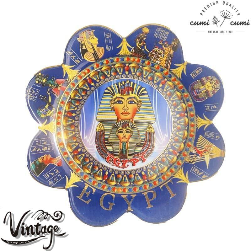 S9A16 【エジプト】 90年代 ヴィンテージ 装飾プレート 皿 フック付き