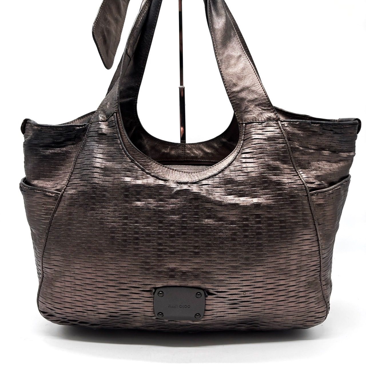 良品】 Jimmy Choo ジミーチュウ トートバッグ ハンド 編み込み オール 