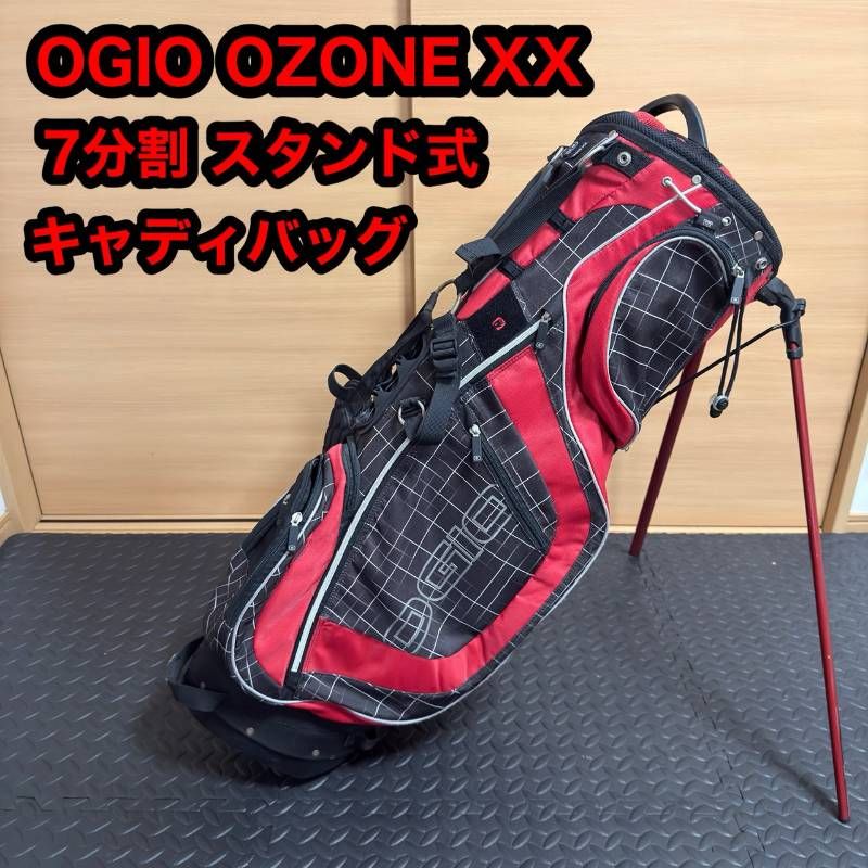 OGIO オジオ OZONE XX キャディバッグ スタンド式 ARCLITE STAND SYSTEM ブラック レッド 軽量 ゴルフバッグ ダブルショルダー ゴルフ用品