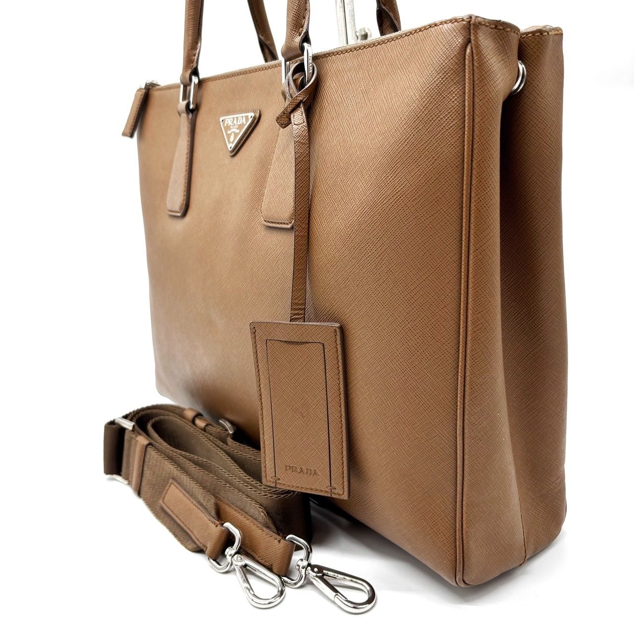 良品】prada Y2K triangleplate 2way shoulderbag saffianoleather 