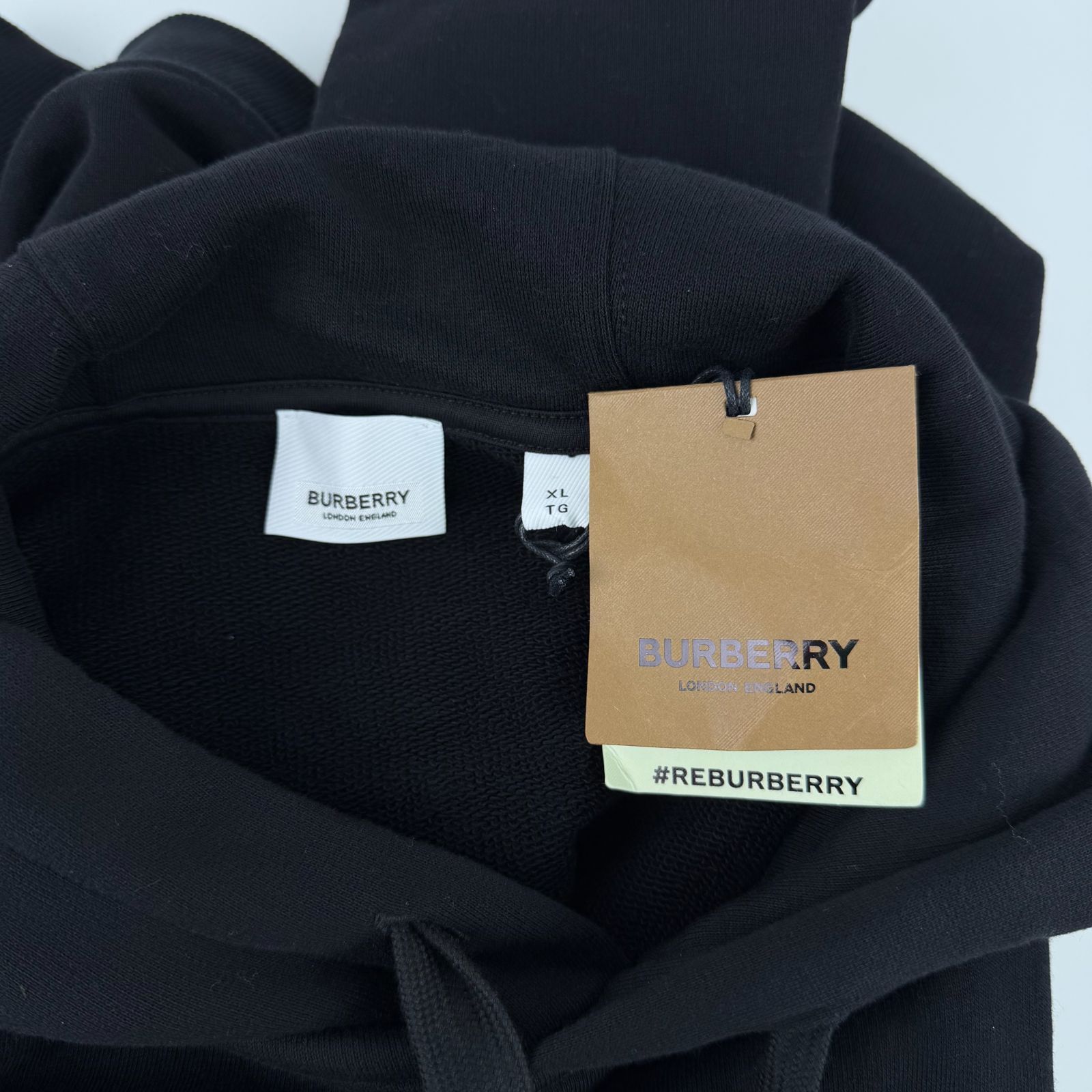 中古】BURBERRY バーバリー パーカー ブラック 綿 コットン 