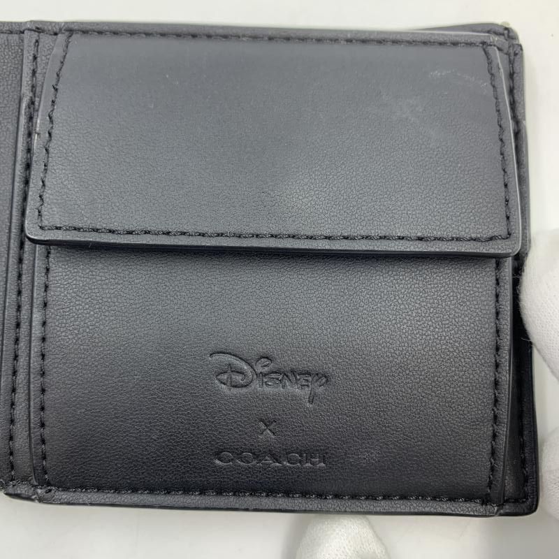 中古】COACH × Disney CM236 ホリデイプリント コンパクトウォレット