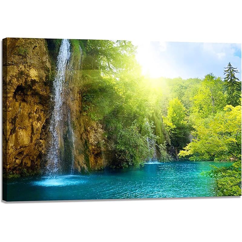 新品】 アートパネル 森林 緑 自然 大型パネル 絵画 滝 ポスター