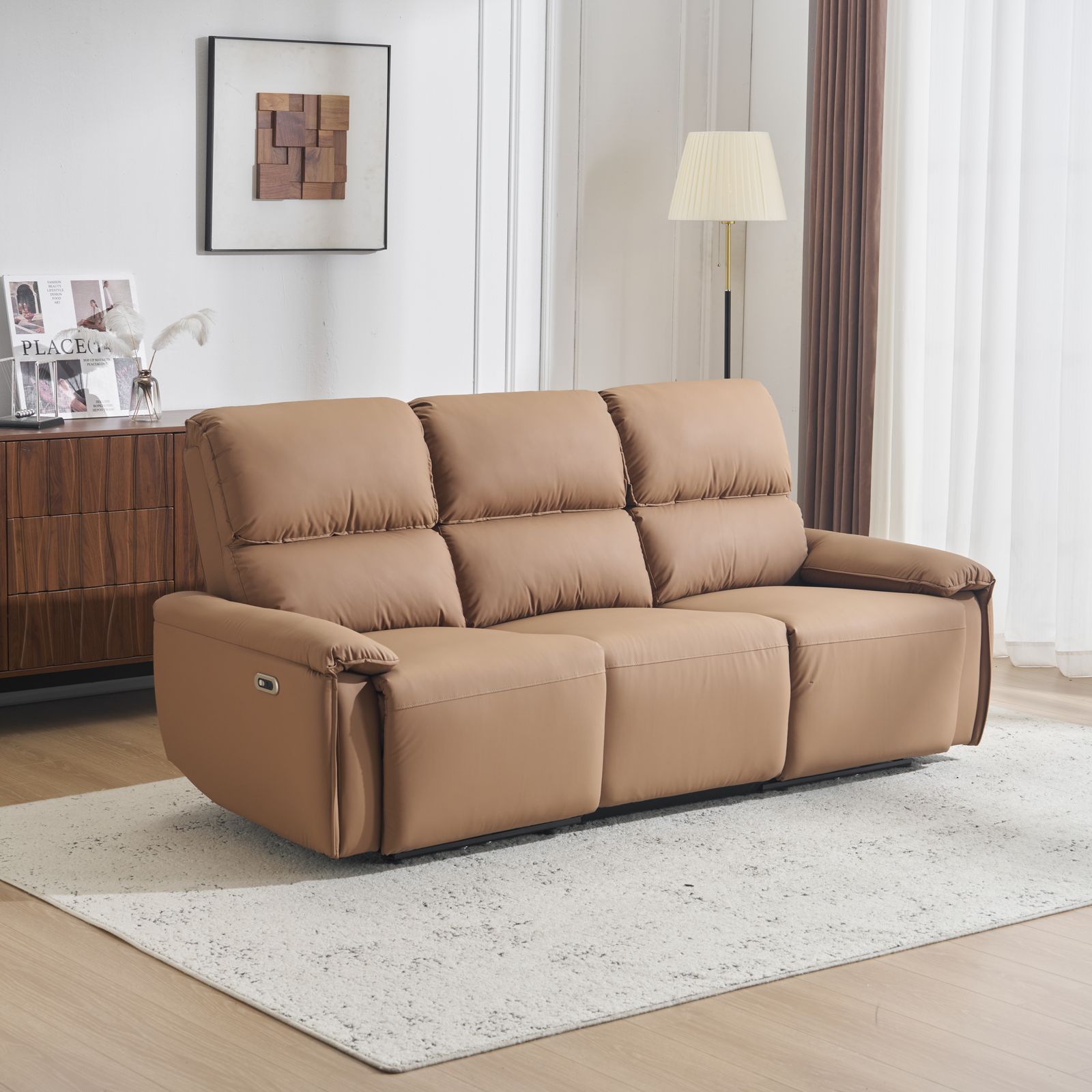 三人掛けソファ 電動 リクライニング USB+Type-C充電口付き 左右独立