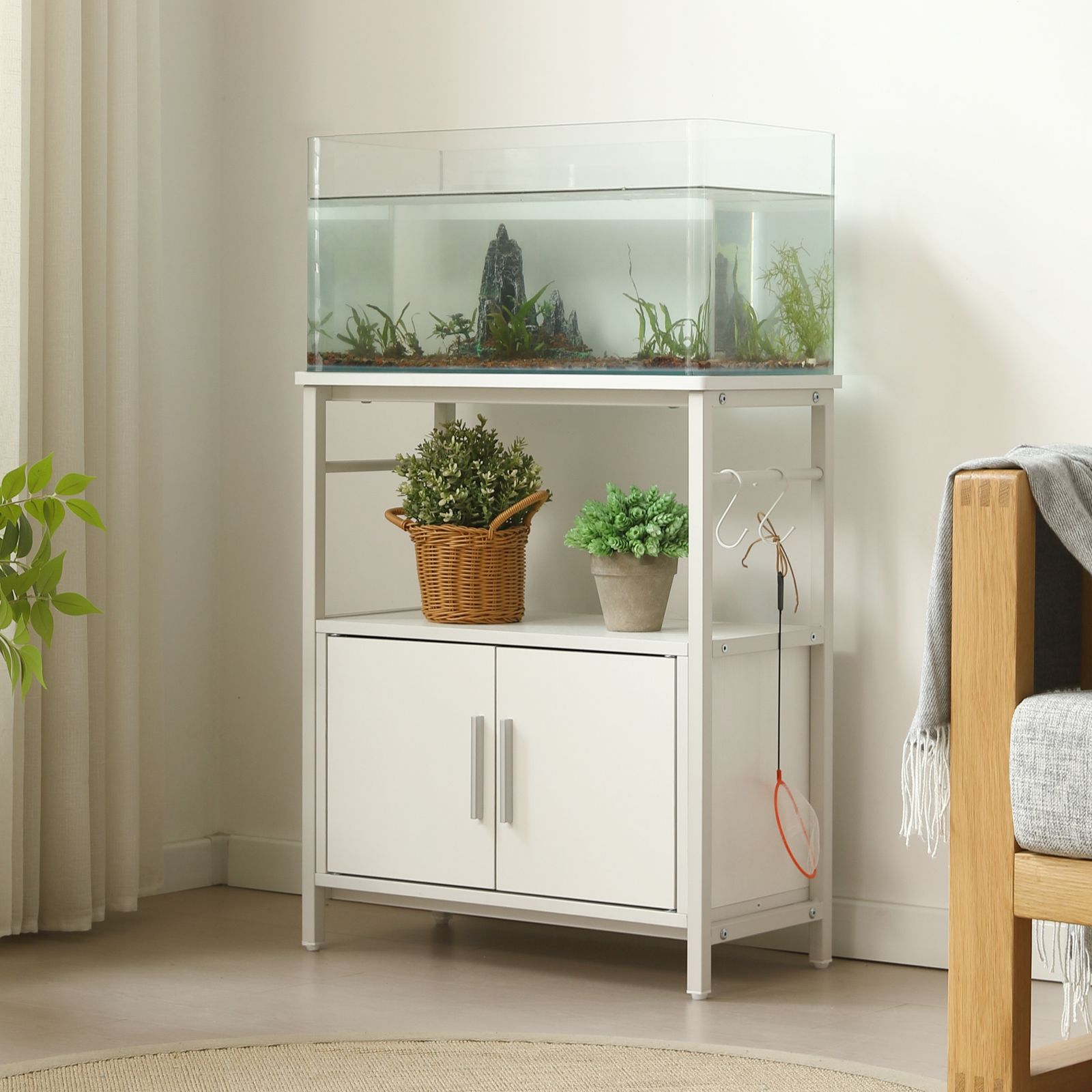 水槽台 水槽スタンド 耐荷重120kg 幅60cm 奥行30cm 三段 頑丈フック