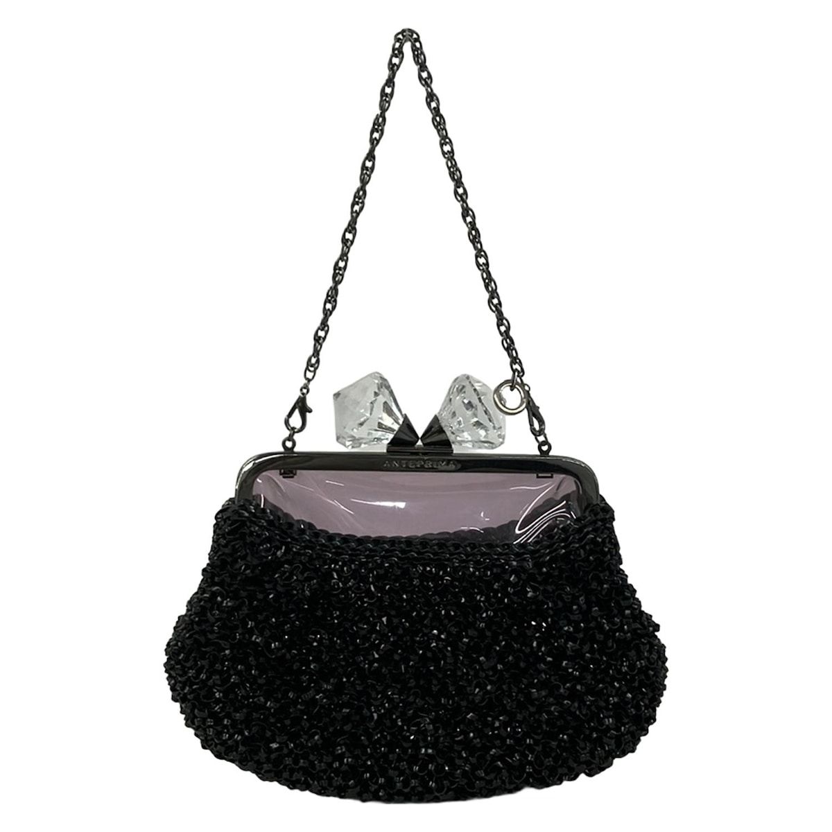 ANTEPRIMA(アンテプリマ) ハンドバッグ ワイヤーバッグ 黒×パープル