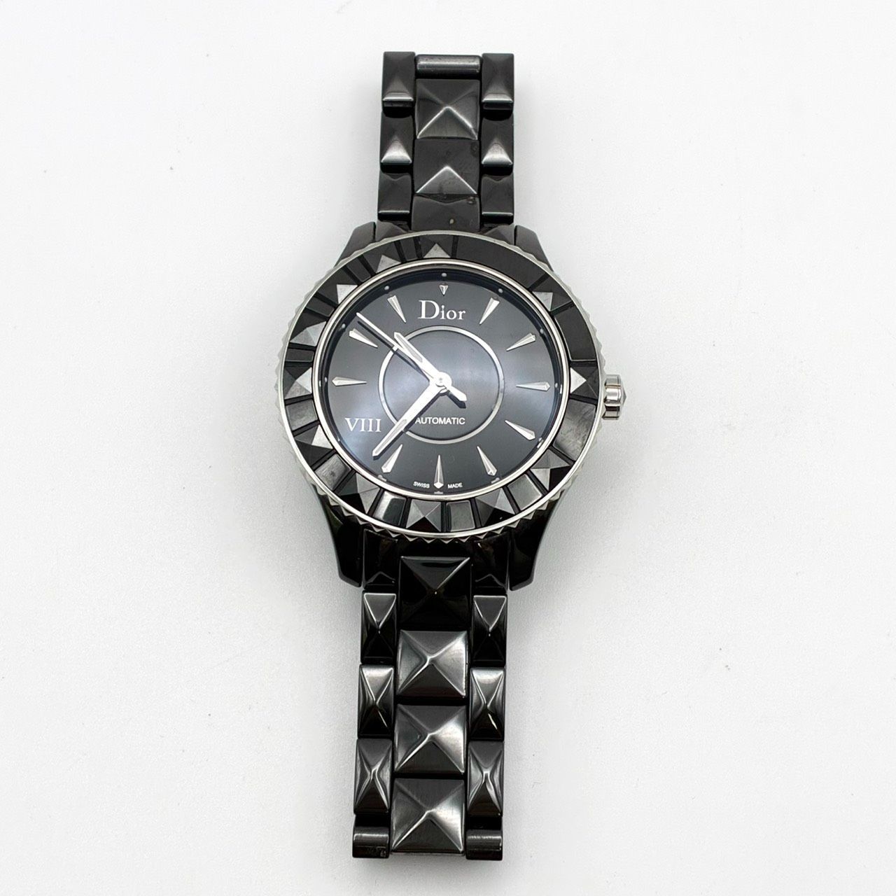  ほぼ未使用 稼働品 正規品 Dior Ⅷ CD1245E0 ディオール8 腕時計 自動巻き セラミック 返金保証 防寒アウター 自動巻き時計 腕時計(アナログ)
