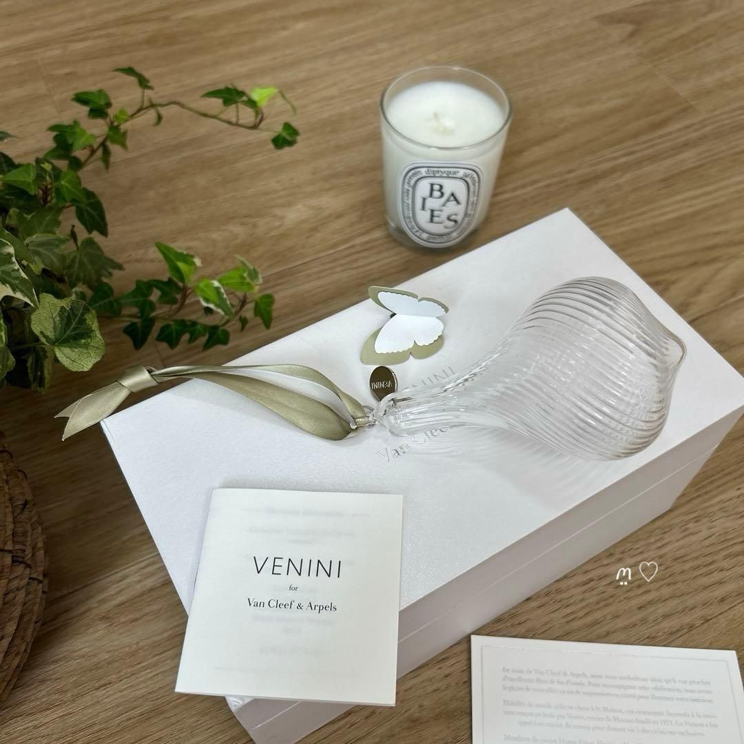 ヴァンクリーフ&アーペル ノベルティVENINIガラス製オーナメント2個組
