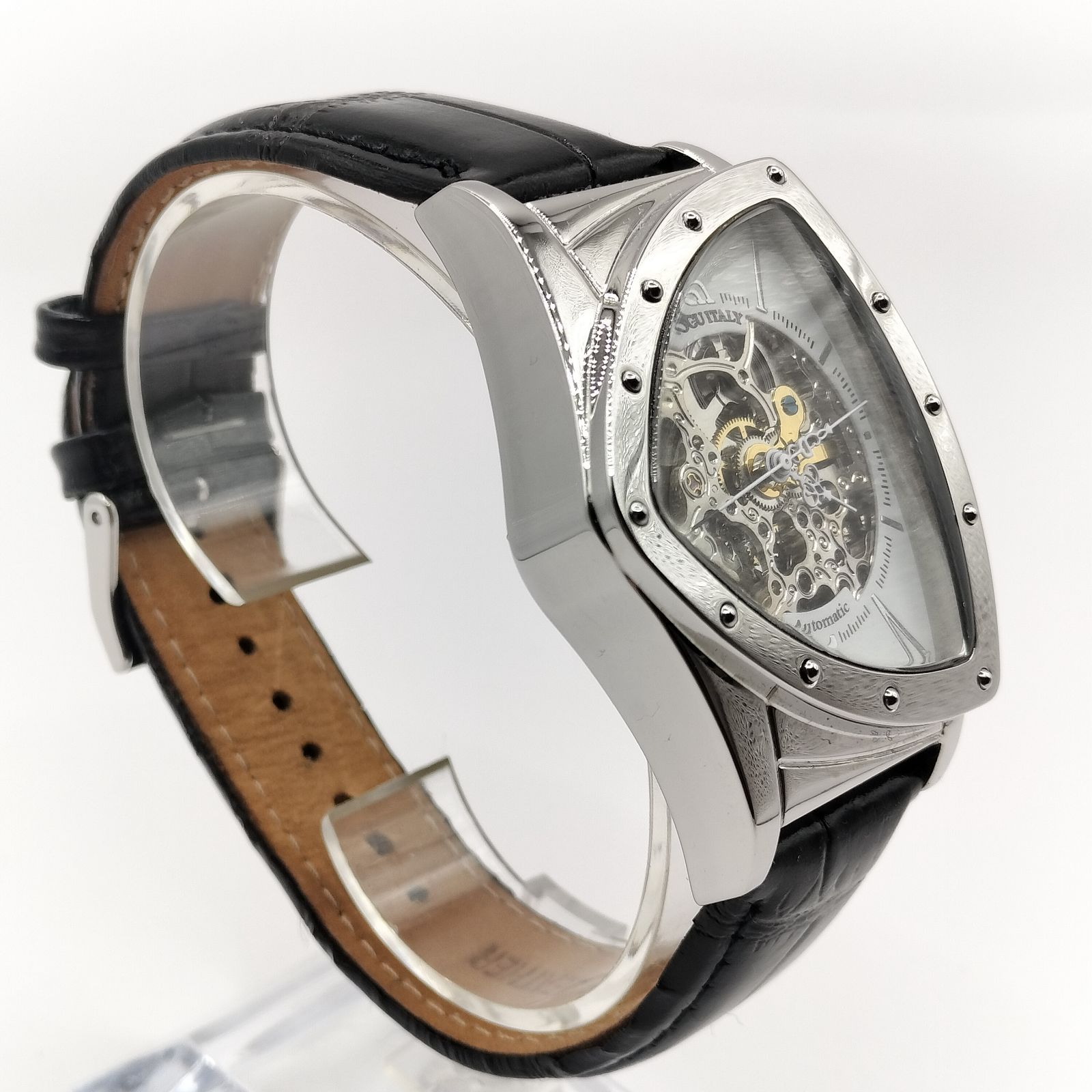 美品】COGU ITALY 自動巻き スケルトン オープンハートトライアングル