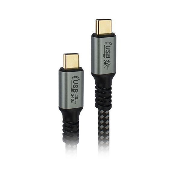 日本トラストテクノロジー USB4対応240W Type-Cケーブル USB-IF認証 PD EPR充電対応 ストレート 1m JTU4S240-CC