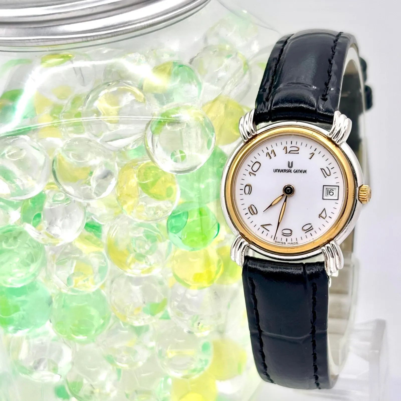 新品電池】UNIVERSAL GENEVE ユニバーサルジュネーブ レディース 