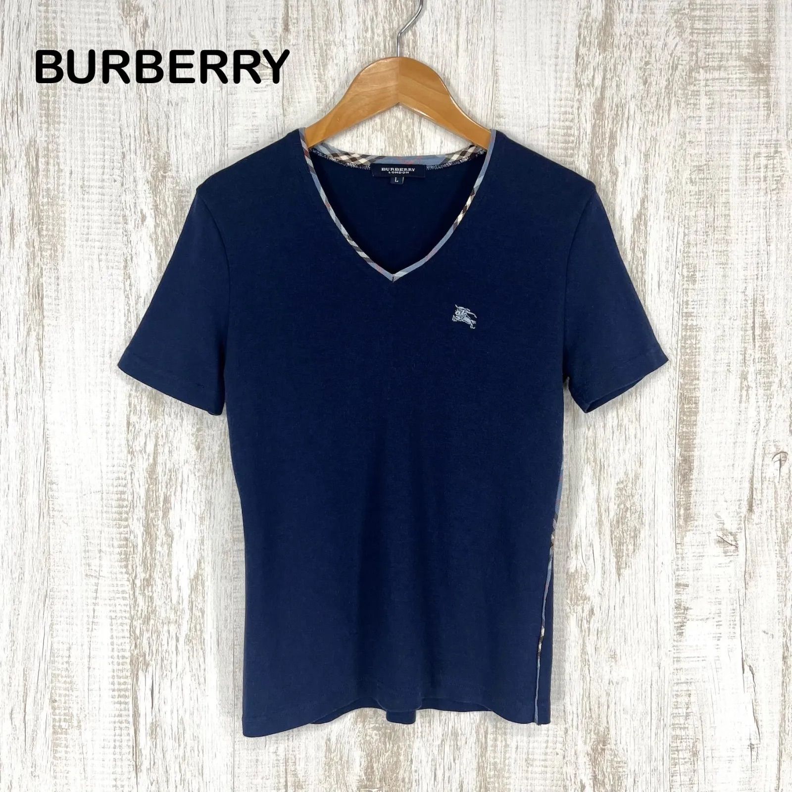 BURBERRY LONDON バーバリーロンドン ホース ロゴ刺繍 チェック V 